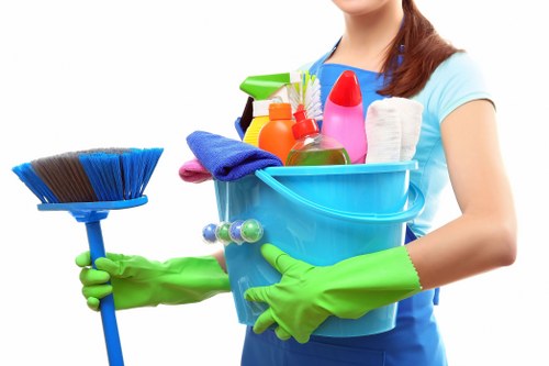 Commercial cleaning team at work in a Ruxley office